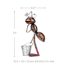 Load image into Gallery viewer, Tooarts 13inch Ant garden decor Iron garden decoration outdoor With Removable Bucket Succulent Flower Pot Trinket Storage
